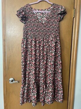 Floral Flutter Sleeve Dress